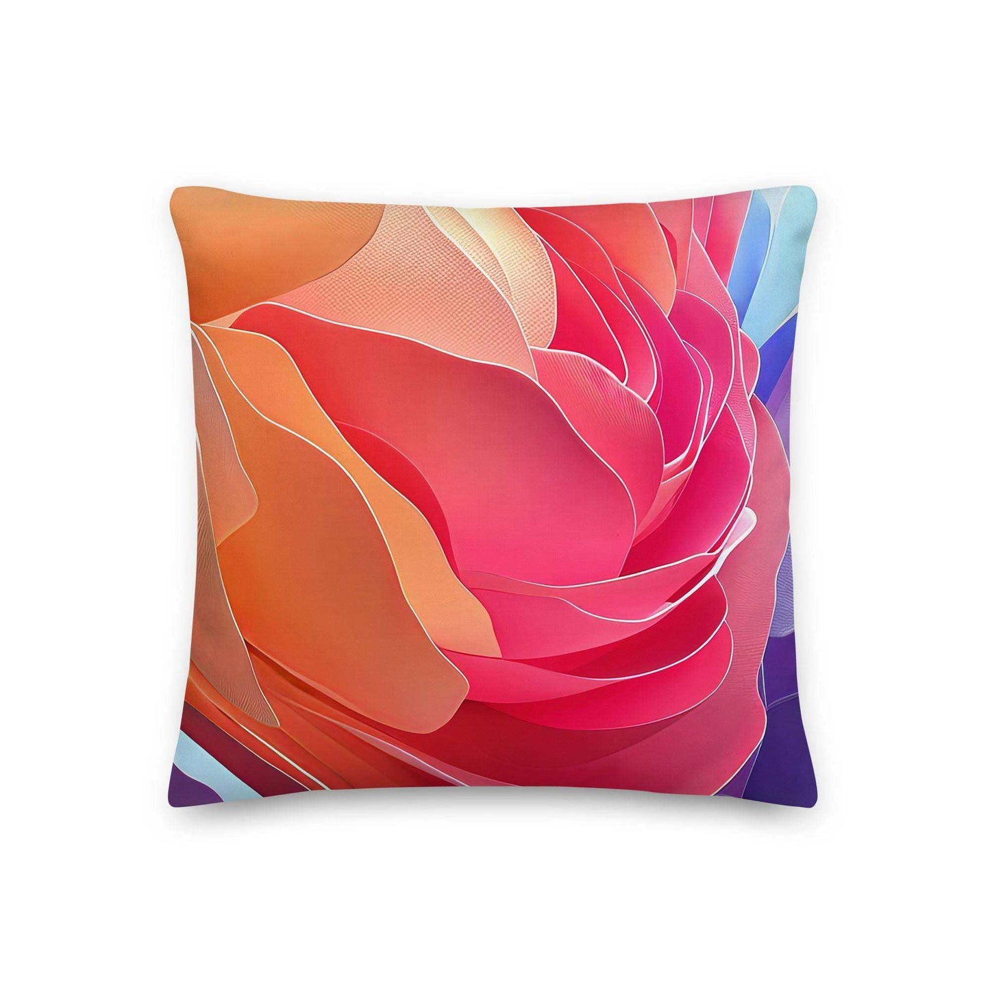 Blossom Minds Pillow #03 - 18in x 18in Front View | Artistic Throw Pillow for Home Decor