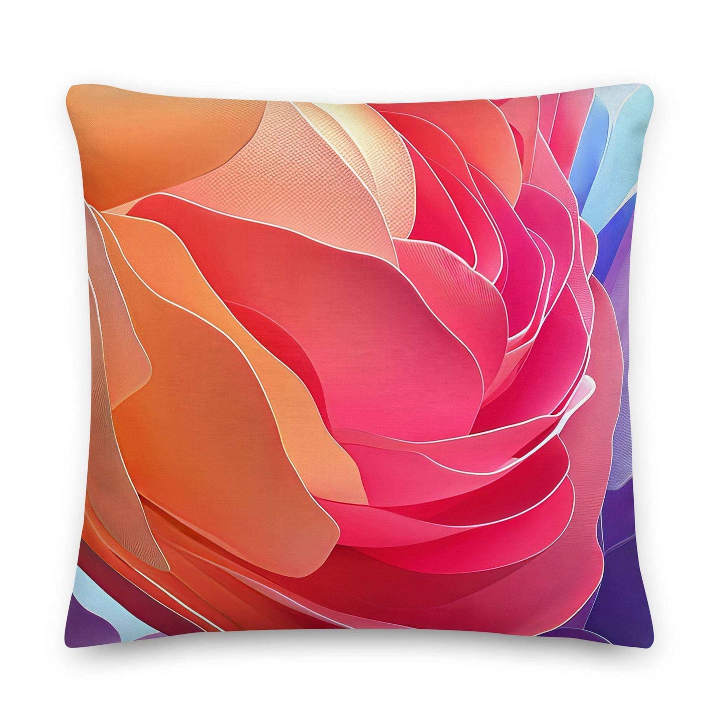 Blossom Minds Pillow #03 - 22in x 22in Front View | Artistic Throw Pillow for Home Decor
