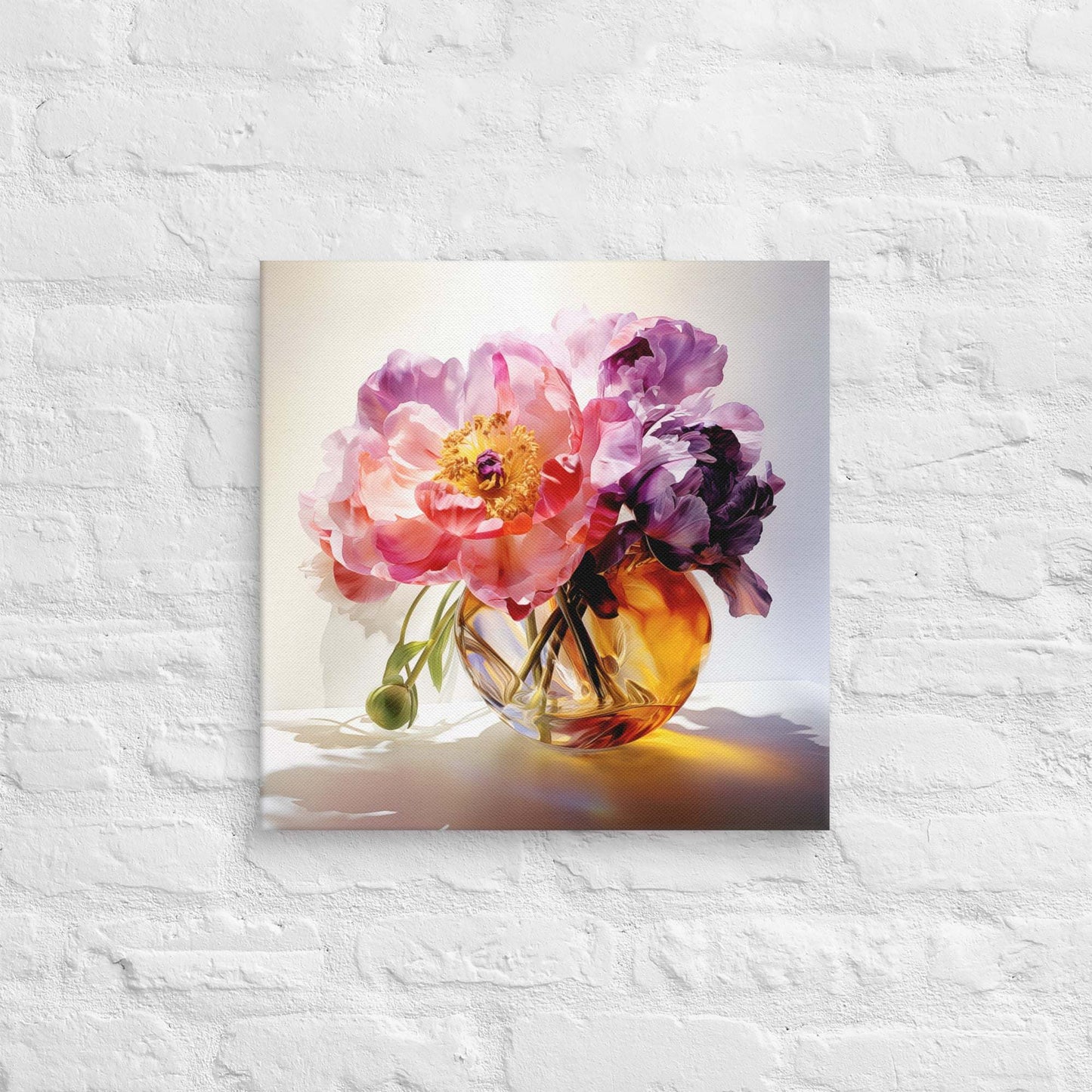 Floral Fantasia Tableau Print #05 (18in x 18in Canvas) - Home Decor Wall Art for elegant interiors