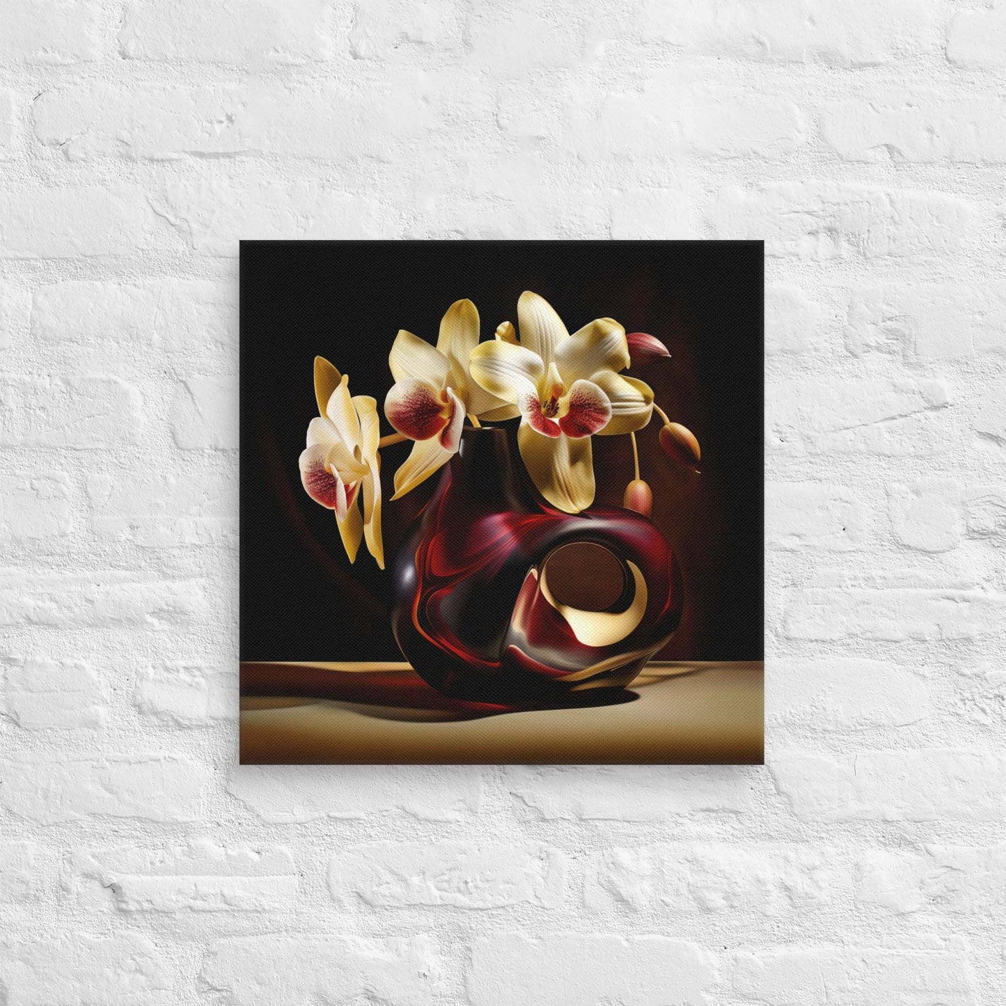 Floral Fantasia Tableau Print #05 (18in x 18in Canvas) - Home Decor Wall Art for elegant interiors